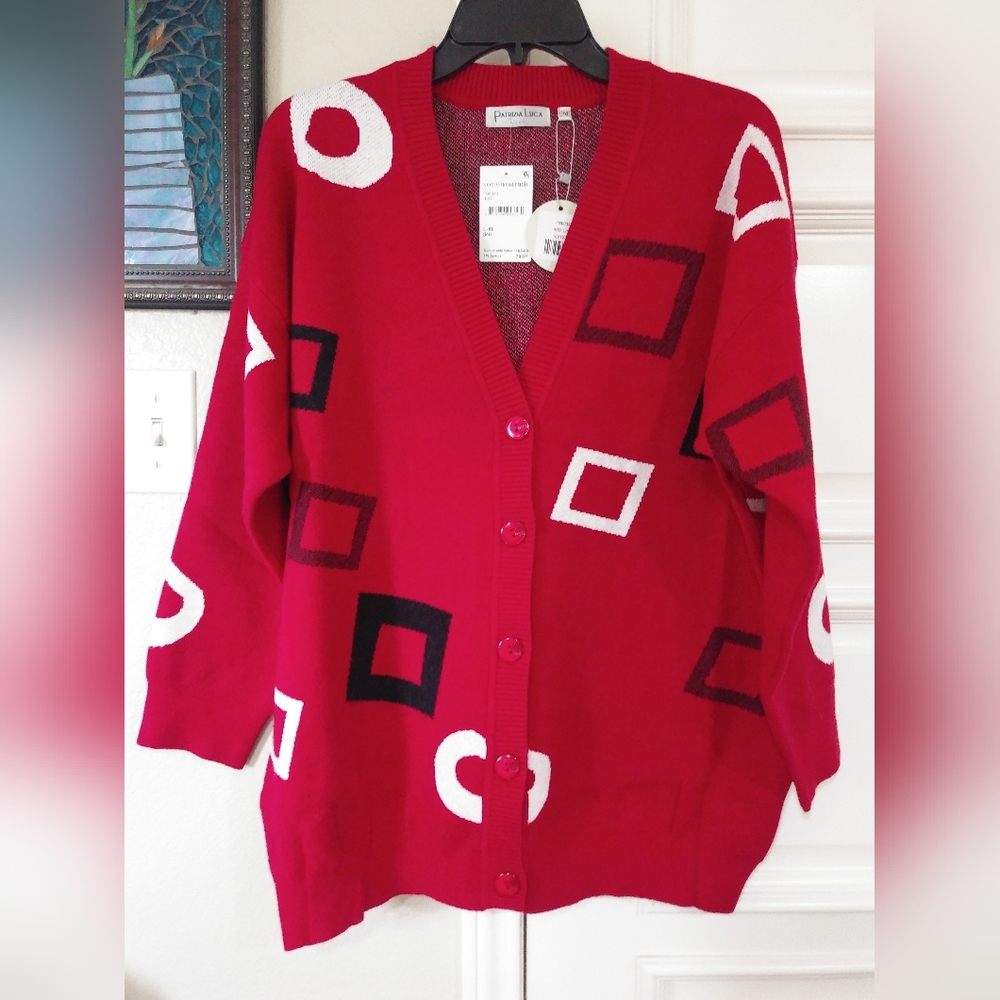 VALENTINE'S DAY SALE -- NEW PATRIZIA LUCA BOYFRIEND CARDIGAN -Size L/XL